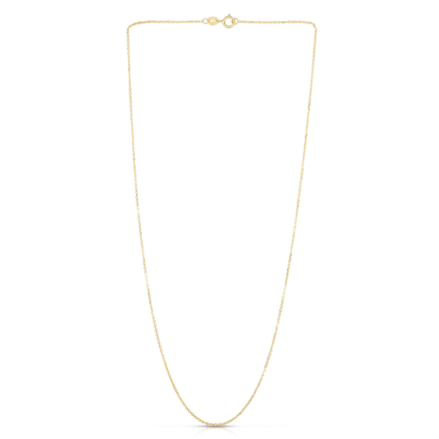 14K Gold 1.1mm Diamond Cut Cable Chain