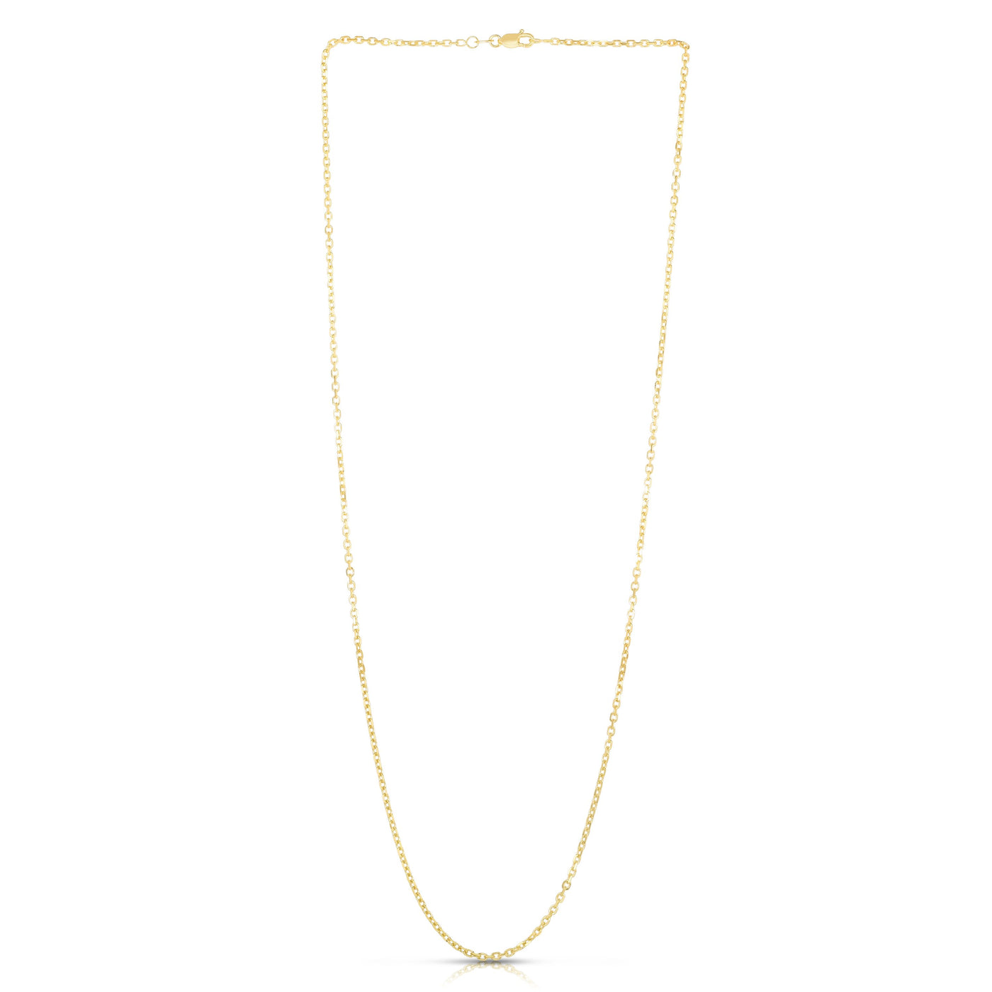 14K Gold 1.9mm Diamond Cut Cable Chain