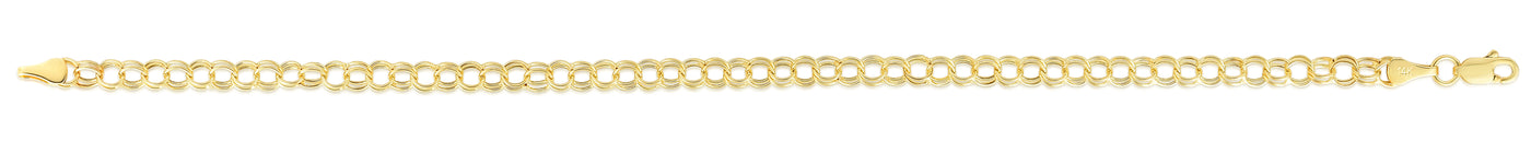 14K Gold Mini Double Link Charm Bracelet