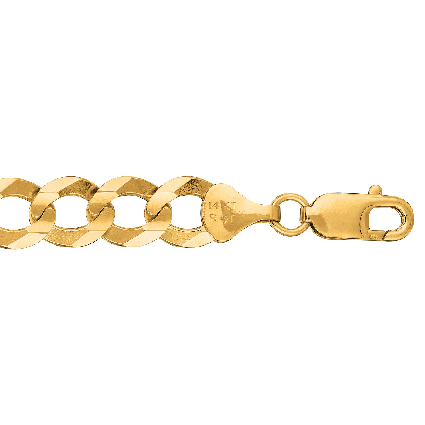 14K Gold 10mm Comfort Curb Chain