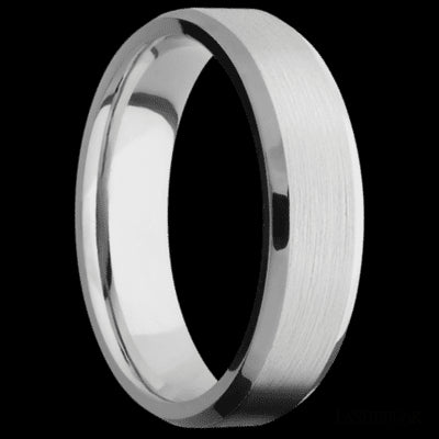 6 mm wide Beveled Cobalt Chrome band.