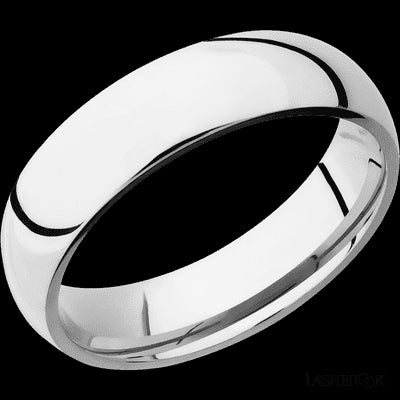 6 mm wide Domed Cobalt Chrome band.