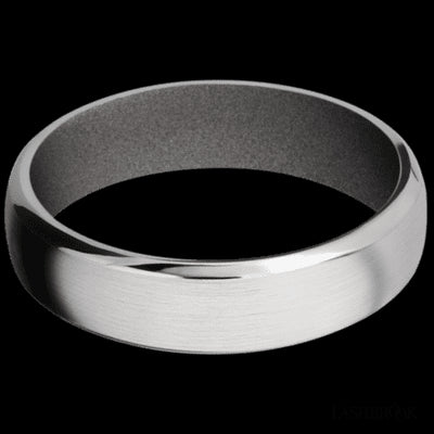 6 mm wide Domed Bevel Cobalt Chrome band featuring a Gun Metal Grey sleeve.