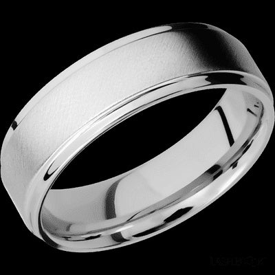 7 mm wide Flat Grooved Edges Cobalt Chrome band.