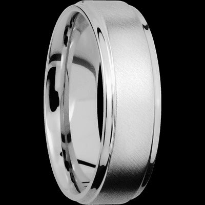 7 mm wide Flat Grooved Edges Cobalt Chrome band.