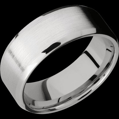 8 mm wide Beveled Cobalt Chrome band.