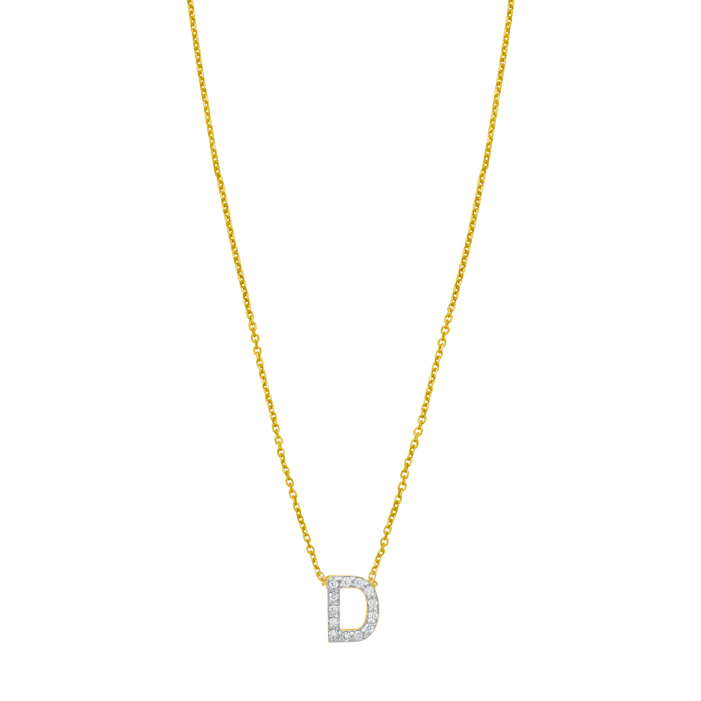 14K Mini Diamond D Initial