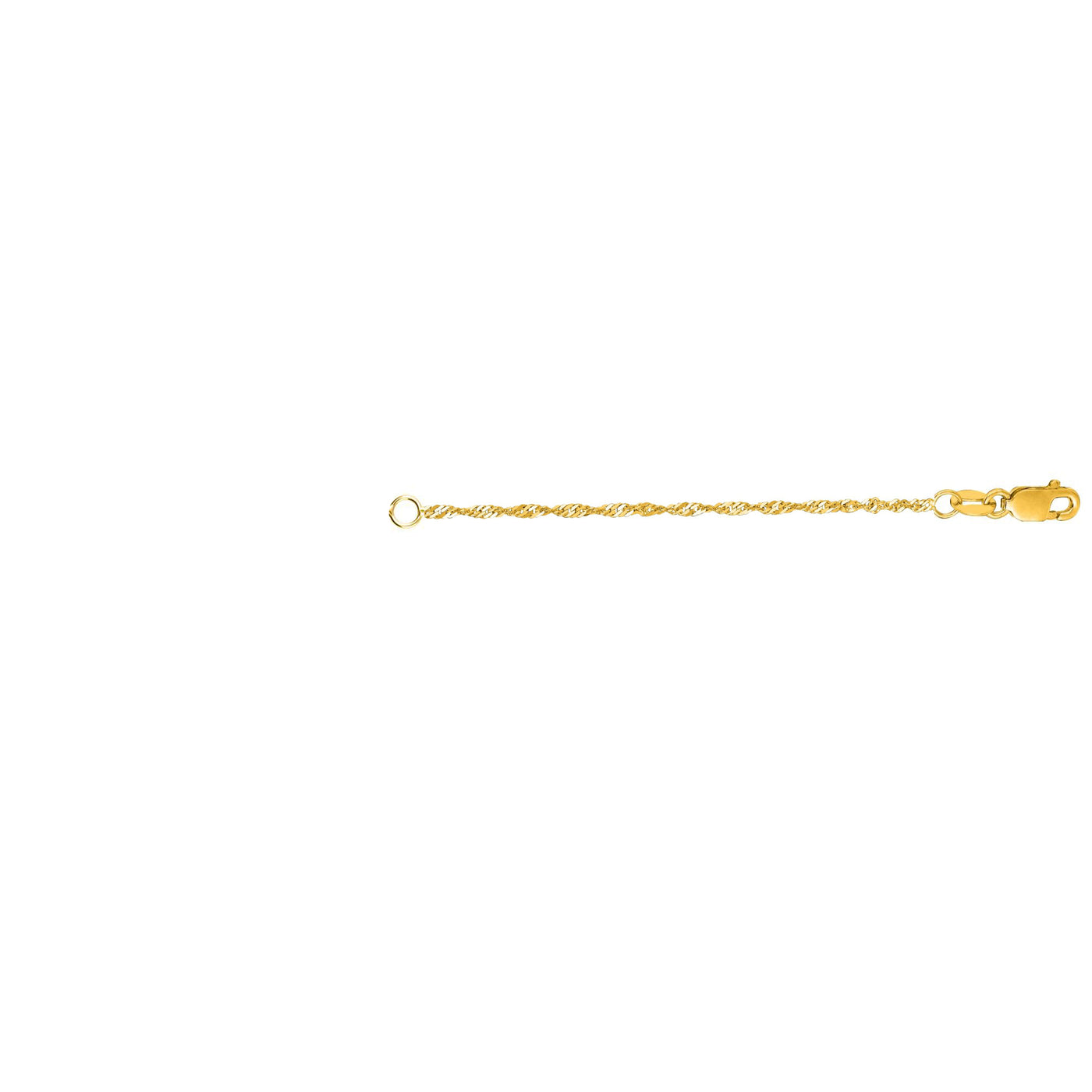 14K Gold 1.8mm Rope Chain 3"" Extender