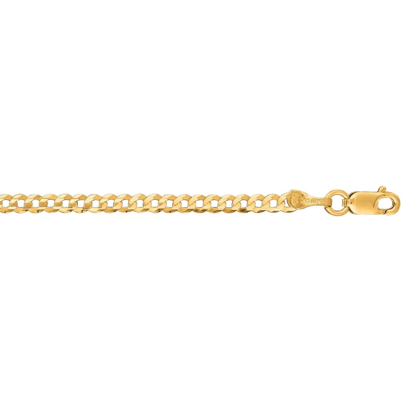 14K Gold 2.6mm Comfort Curb Chain