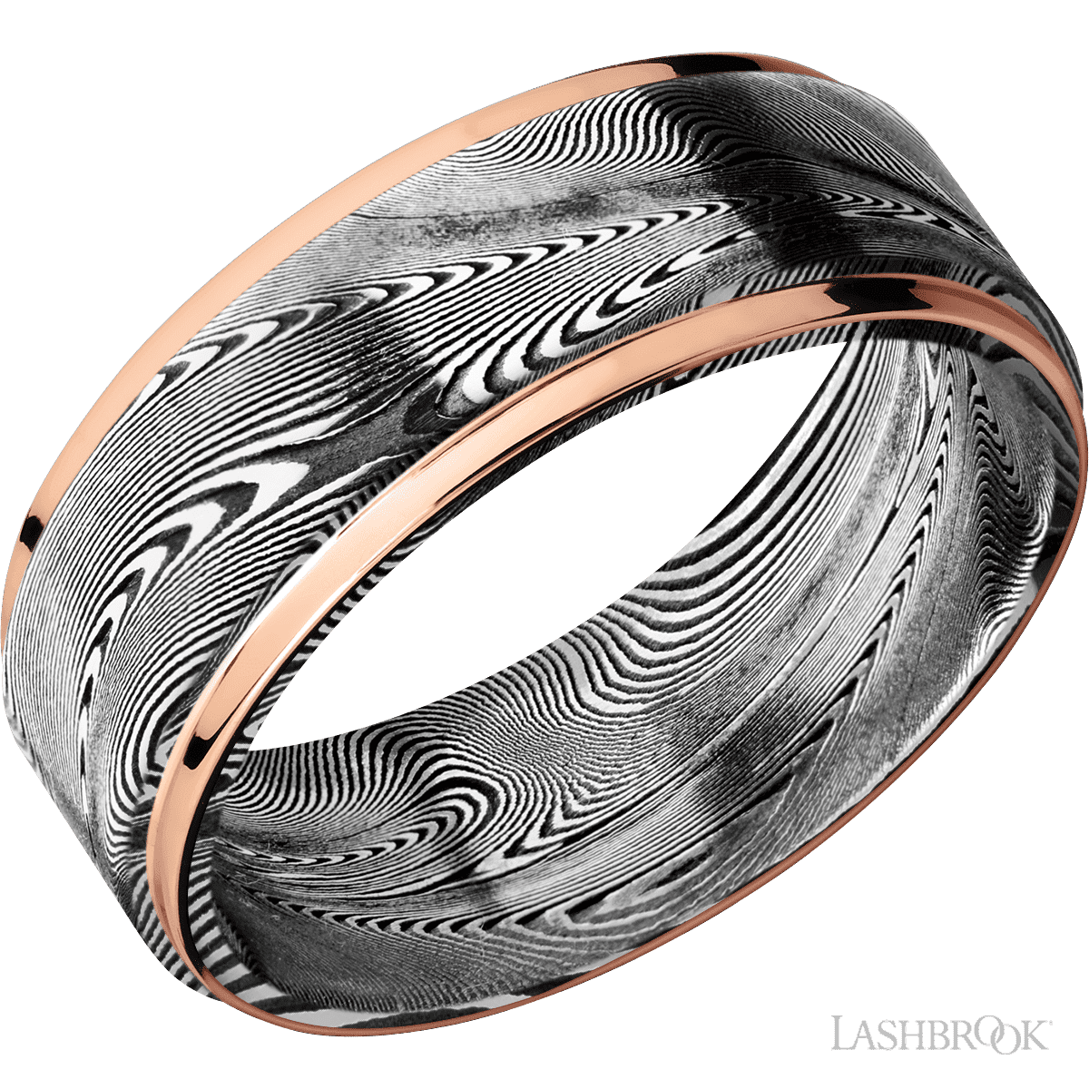 Tightweave with Acid Finish and 14K Rose Gold Inlay