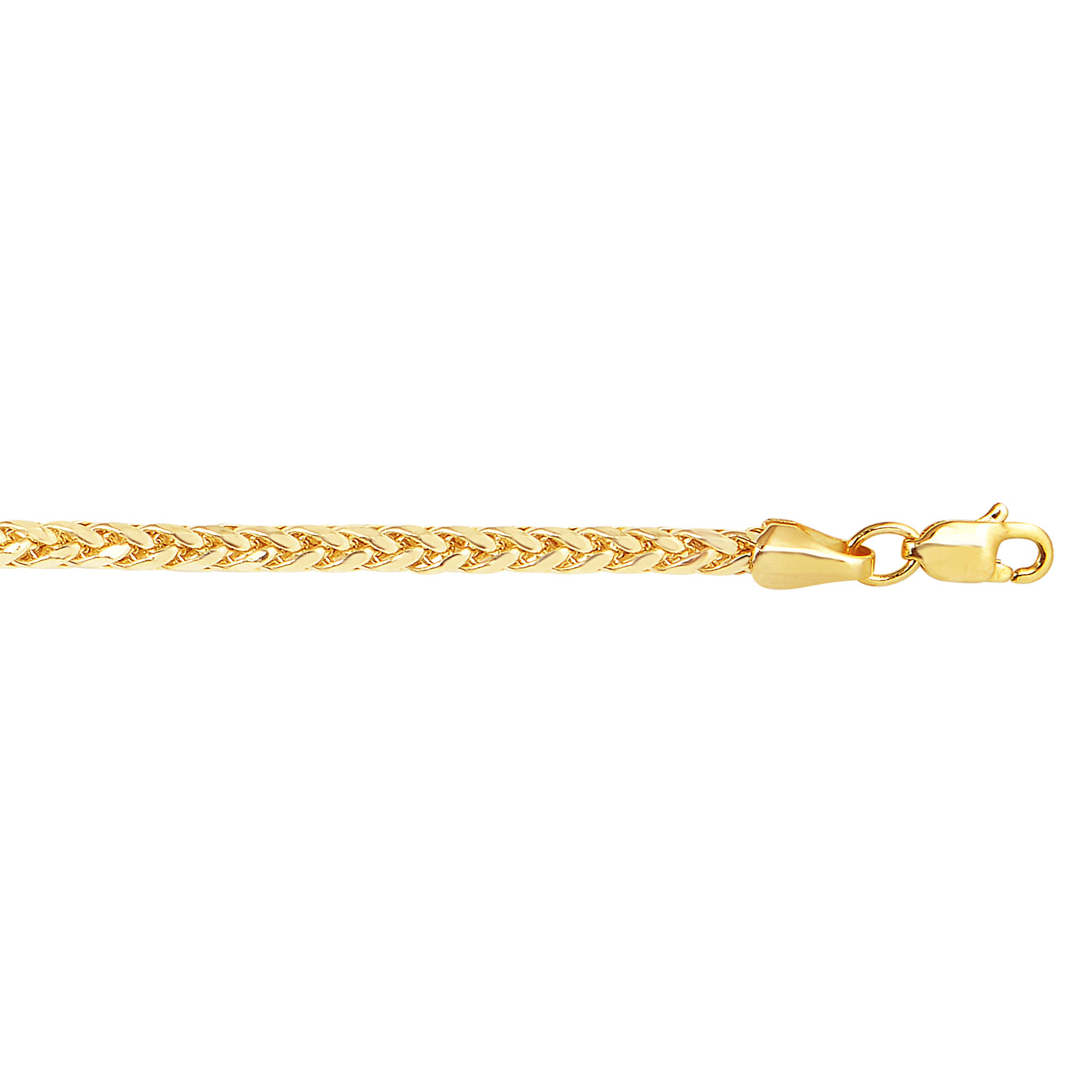 14K Gold 24"" 2.7mm Diamond Cut Lite Round Wheat Chain