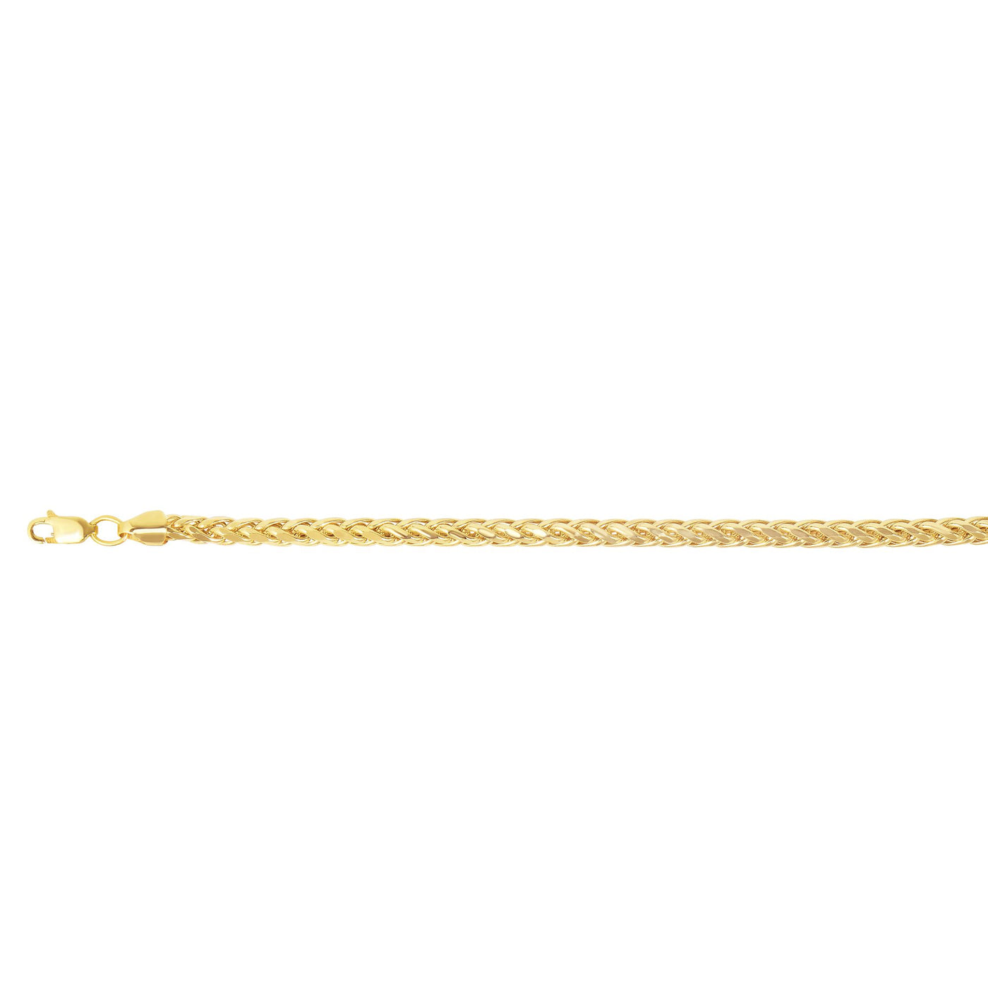 14K Gold 5.3mm Diamond Cut Lite Round Wheat Chain