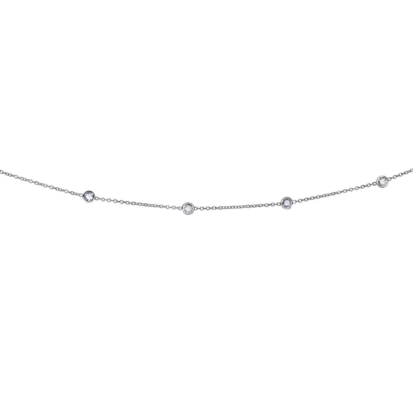 14K Gold 1.0ct Diamonds by the Yard Necklace