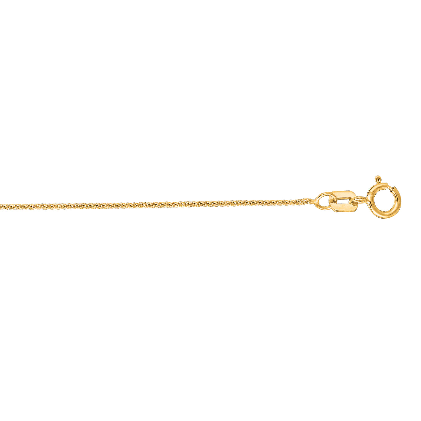 14K Gold .6mm Diamond Cut Round Wheat Chain