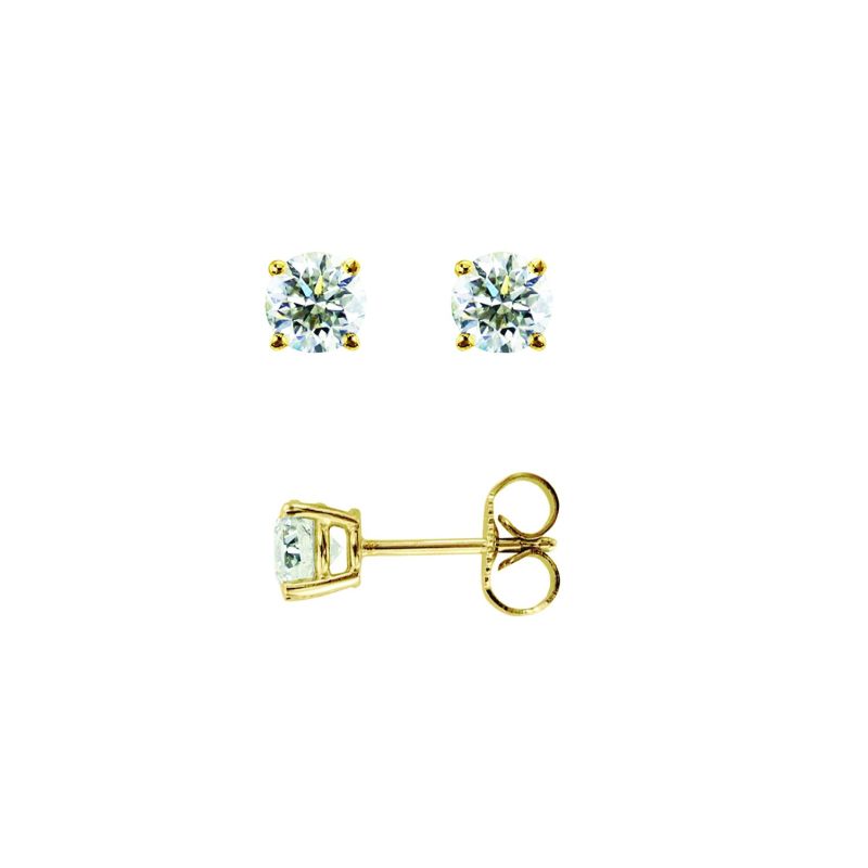 14K Gold .10ct J-K/I1-I2 Round Diamond Stud Earring