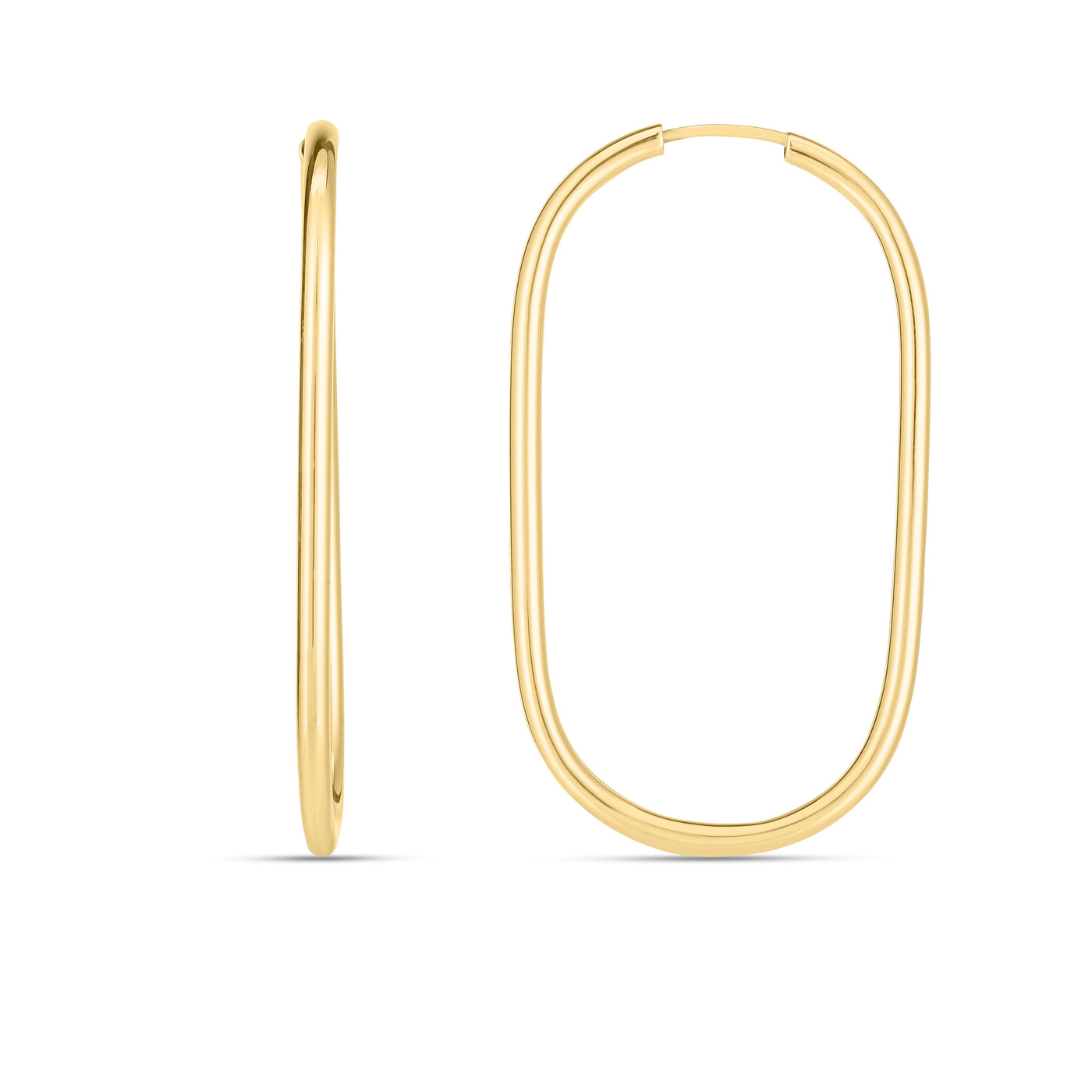 14K Endless Large Paperclip Hoop Earrings