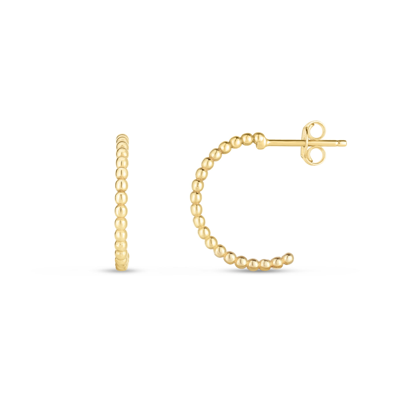 14K Gold  Single Row Popcorn  Earrings