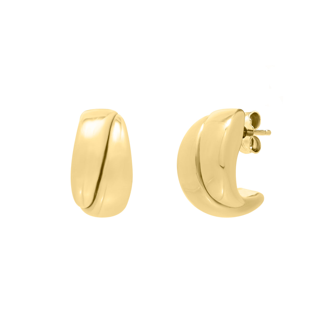 14K Gold Split Puffed Up Hoops