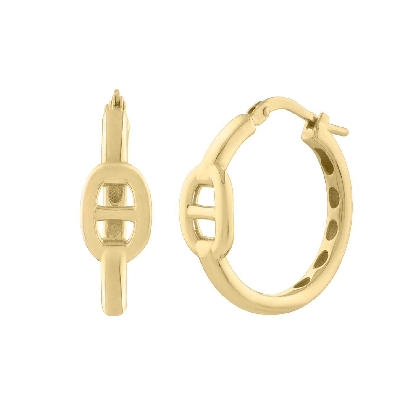 14K Puff Mariner Hoops