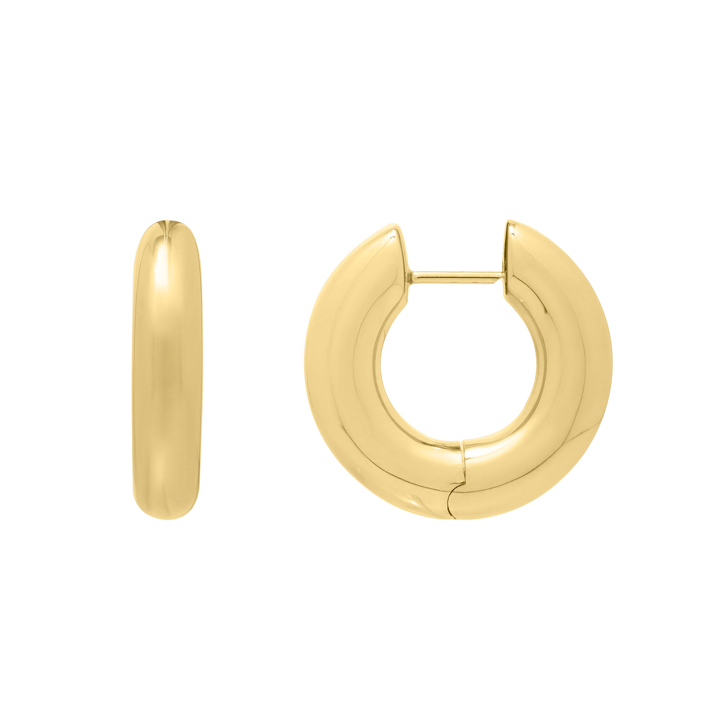 14K Gold Round Large Electroform Hoops