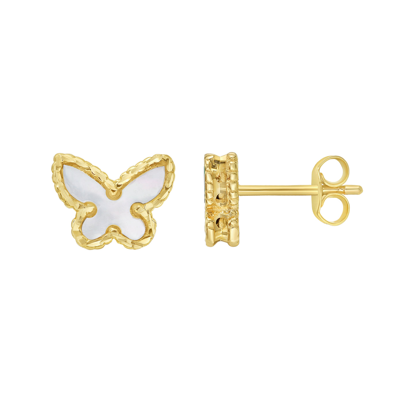 14K Primavera MOP Butterfly Studs
