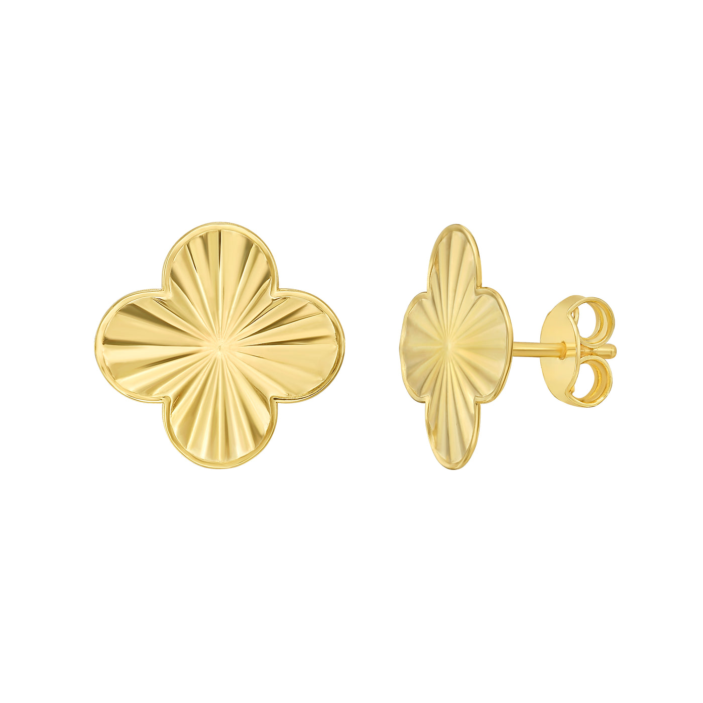 14K Golden Clover Studs