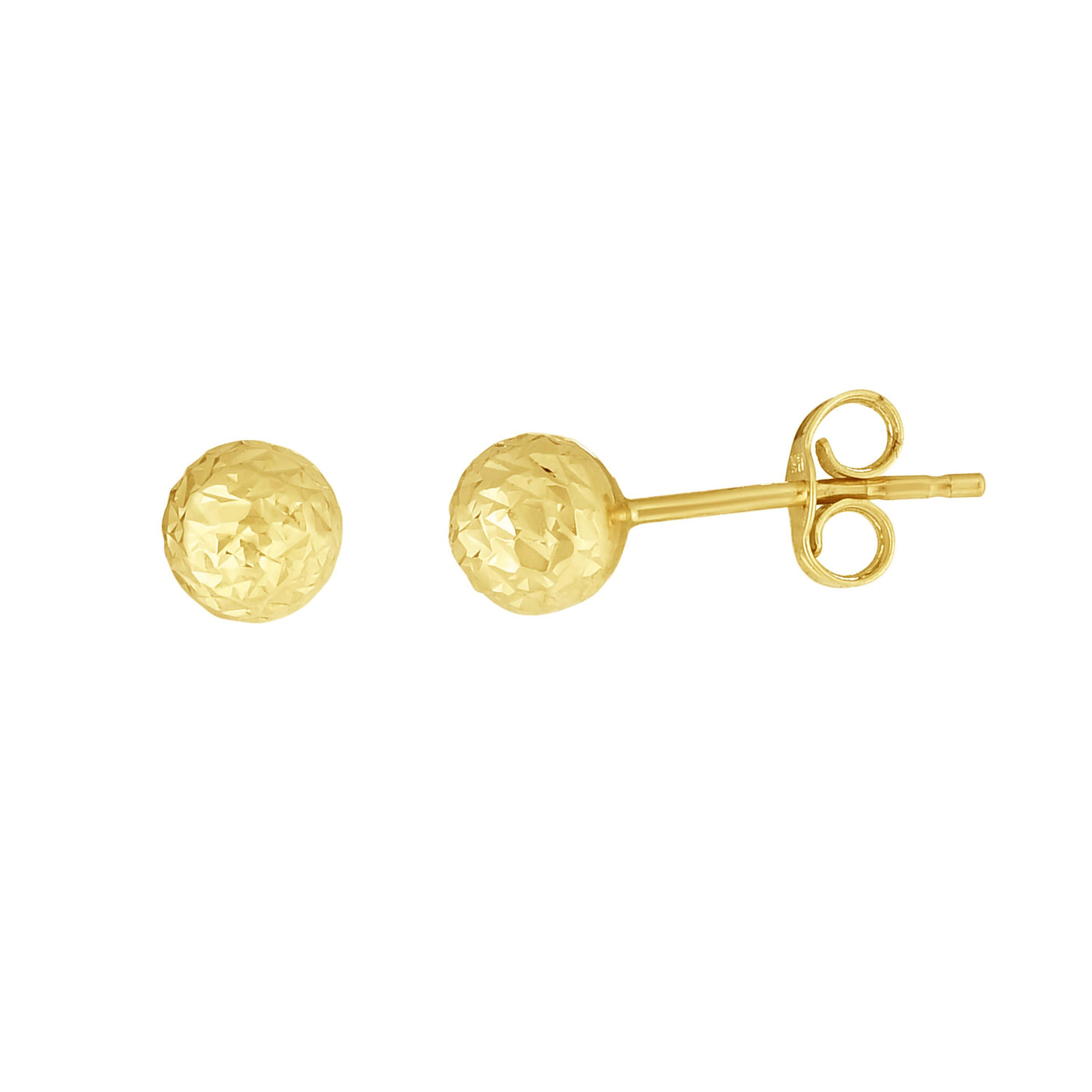 14K Gold 5mm Crystal Cut Post Earring