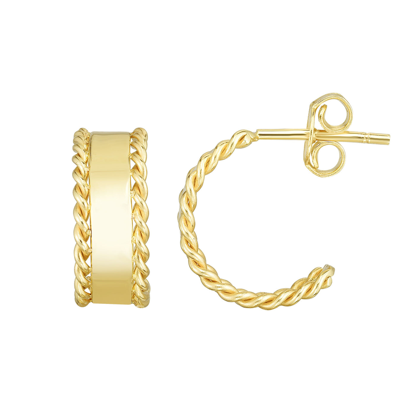 14K Gold Lucia Earring Half Hoops