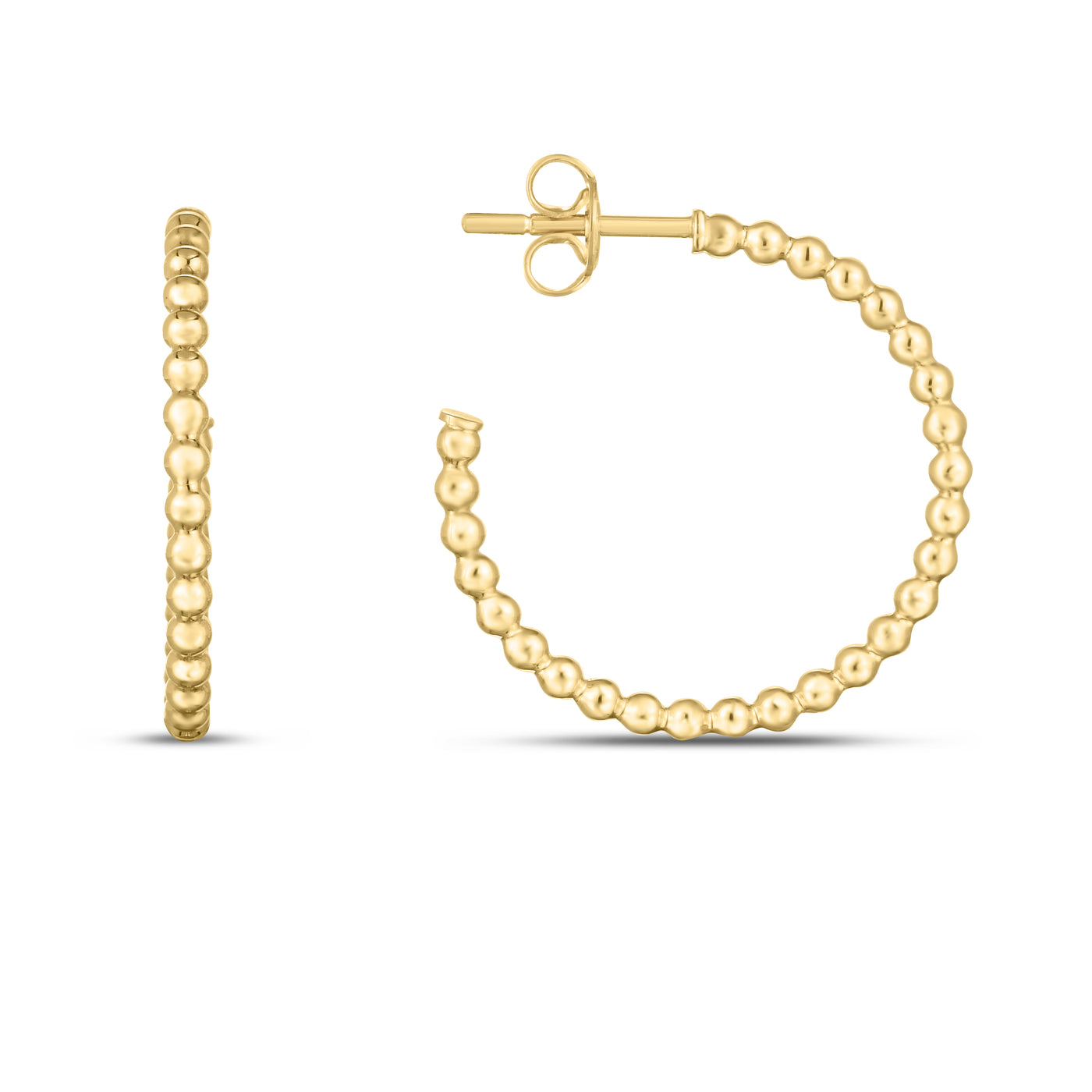 14K Gold Bead C-Hoops