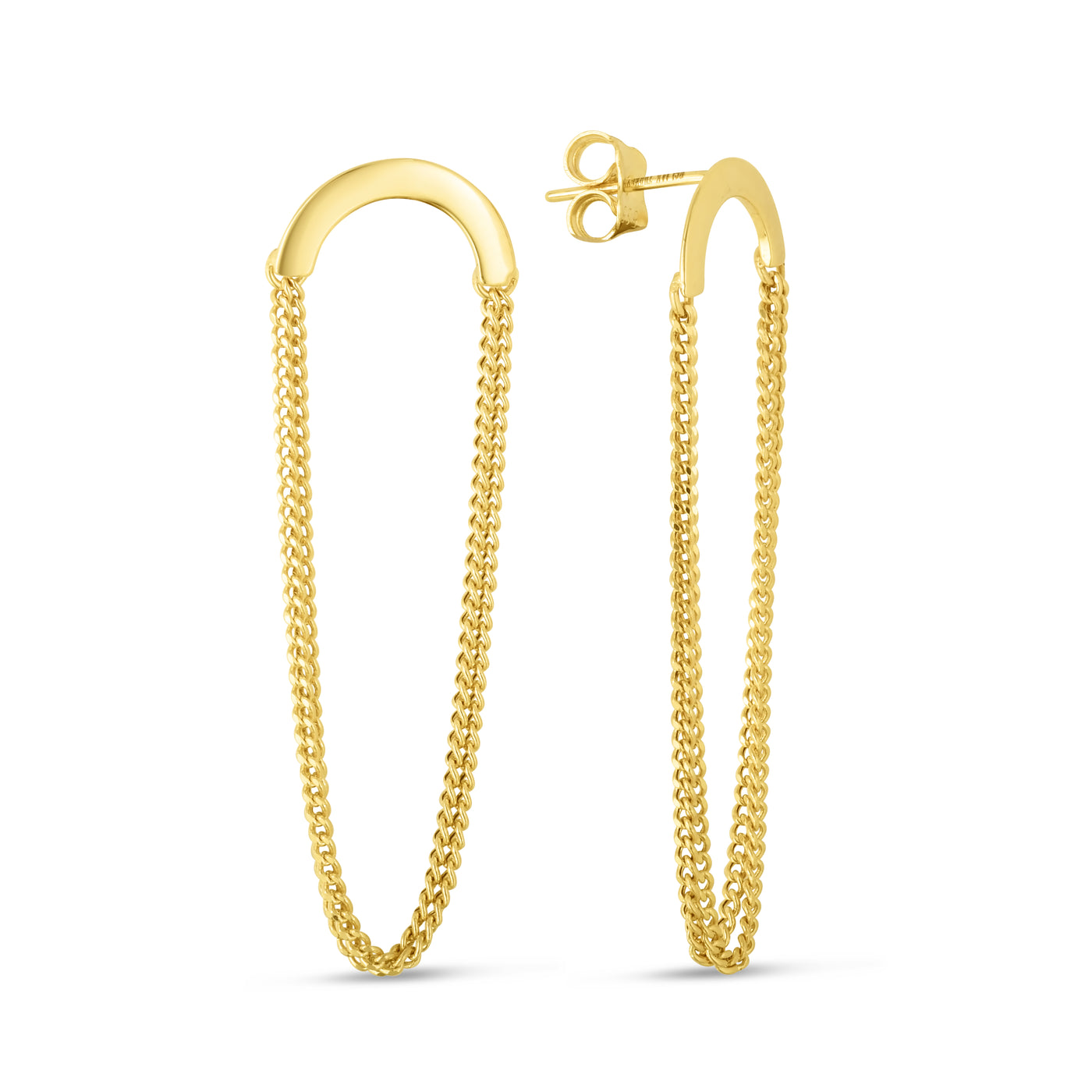 14K Gold Chain Drop Earrings