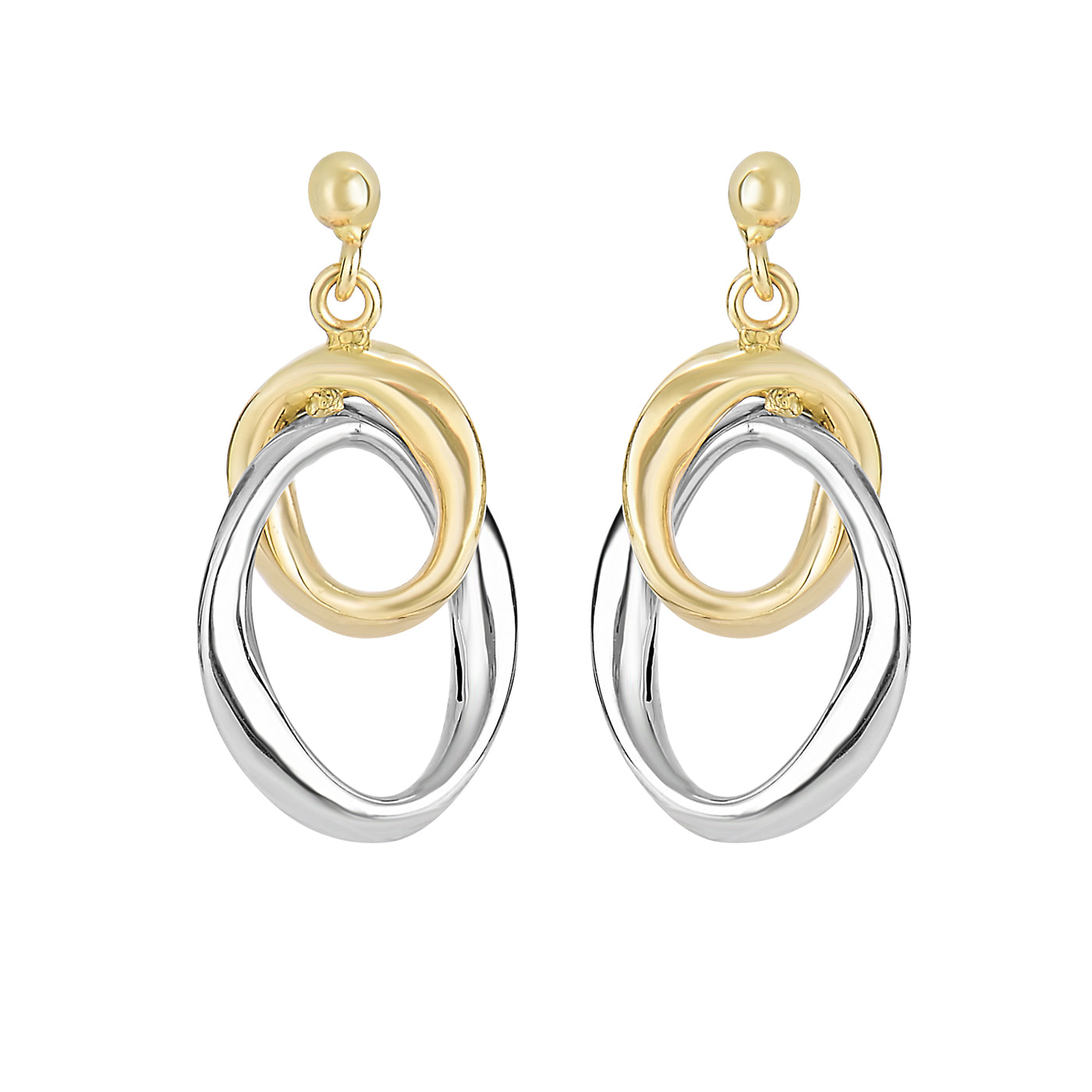 14K Gold Interlocked Drop Earring