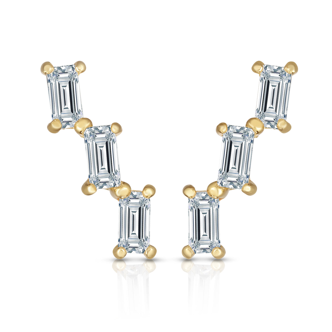 14K Gold Baguette Ear Climber