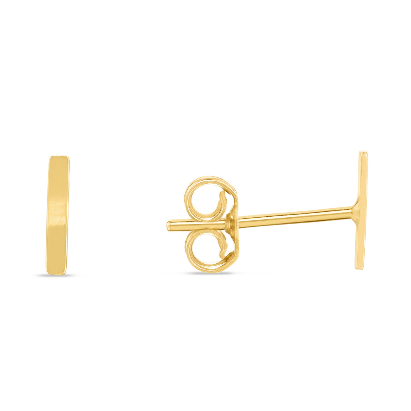 14K Gold Initial I Stud Earring