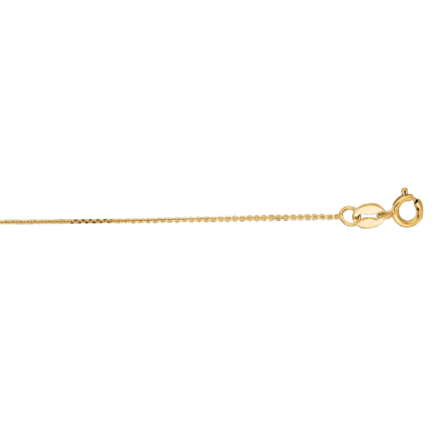 14K Gold .5mm Diamond Cut Flat Cable Chain