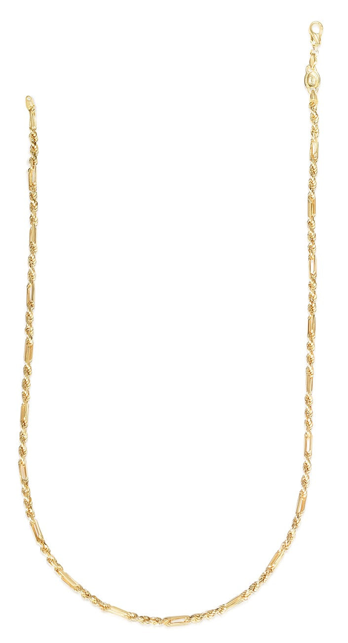 14K Gold 3mm Figarope Chain