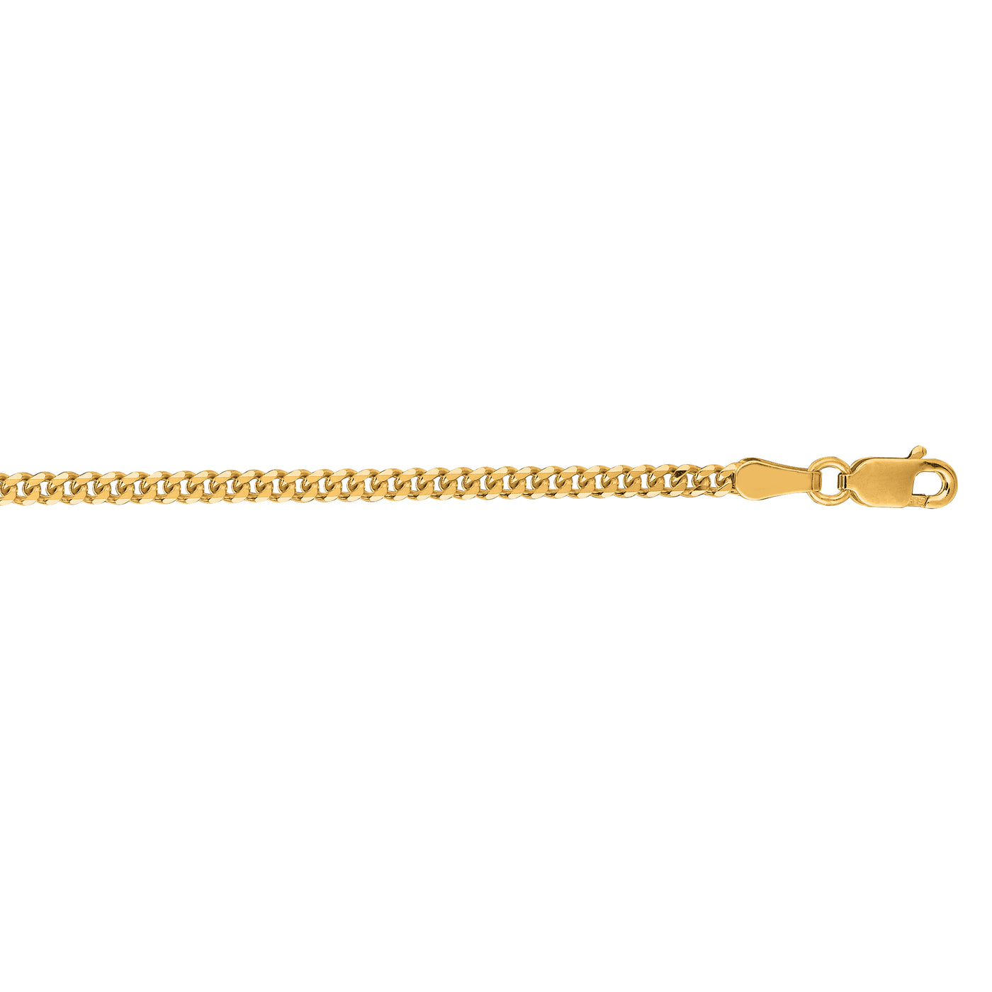 14K Gold 2.2mm Gourmette Chain