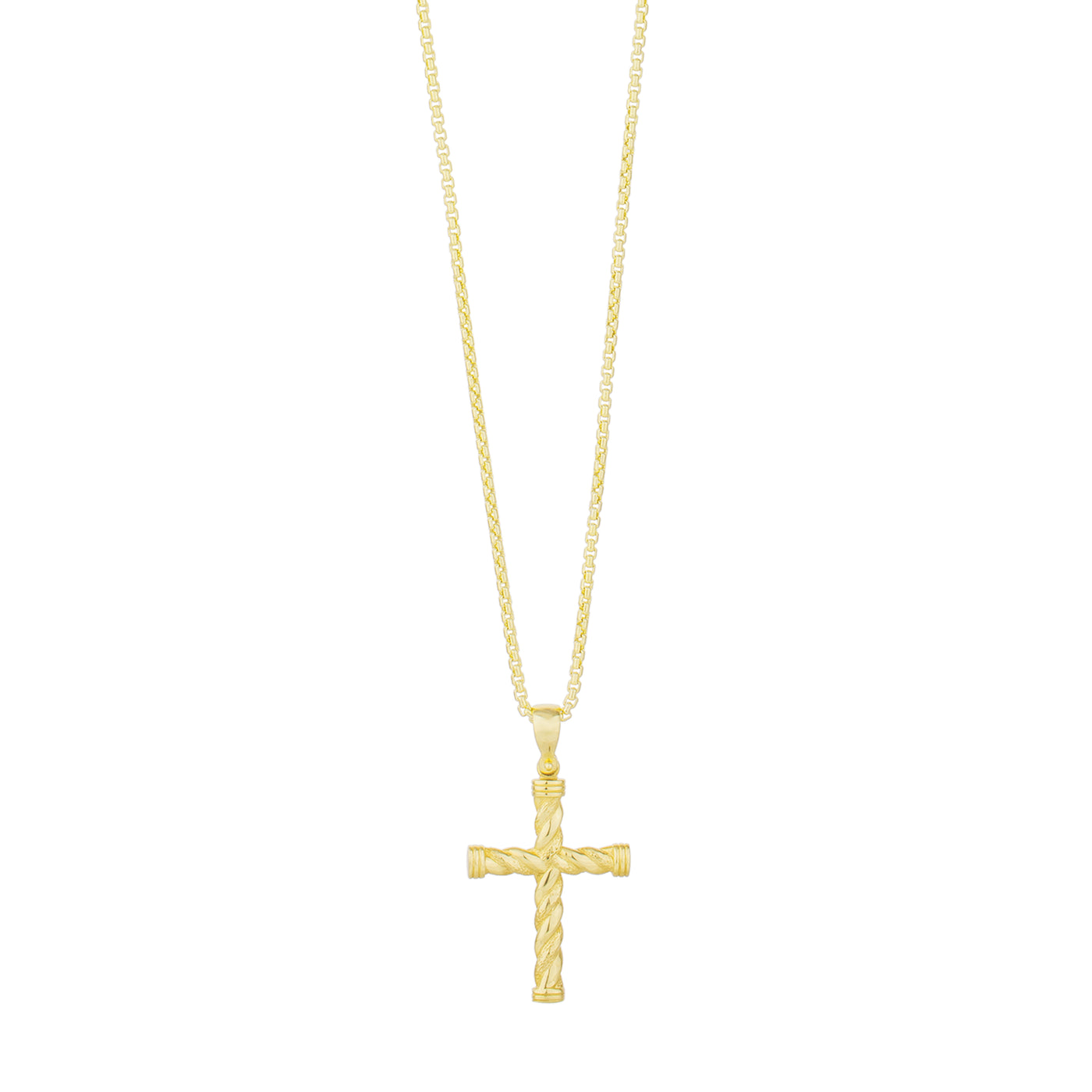 14K Gold Twisted Cross Pendant