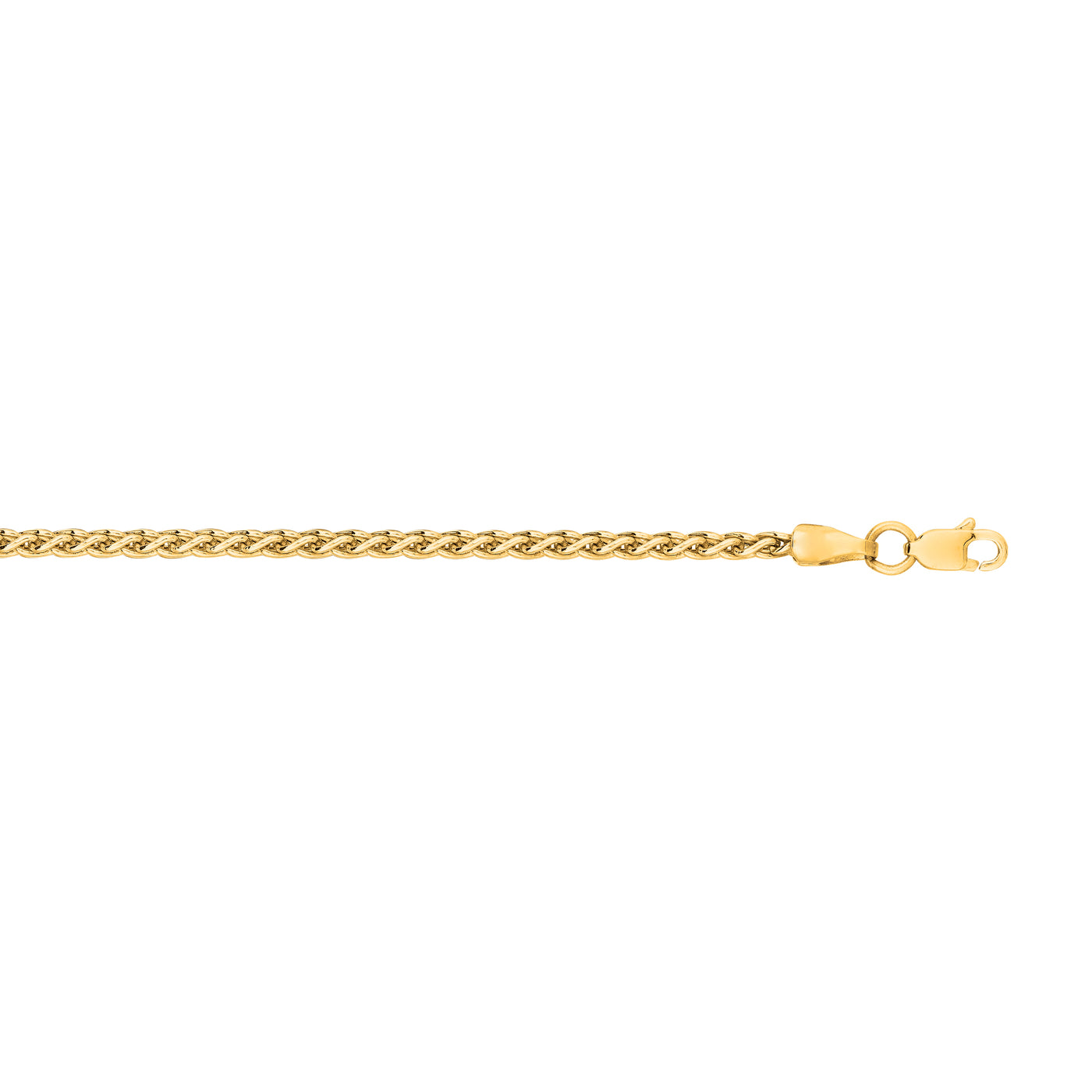 14K Gold 2.4mm Lite Round Wheat Chain