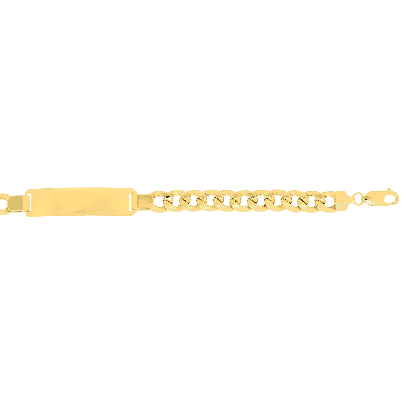 14K Gold 8mm Polished ID Bracelet