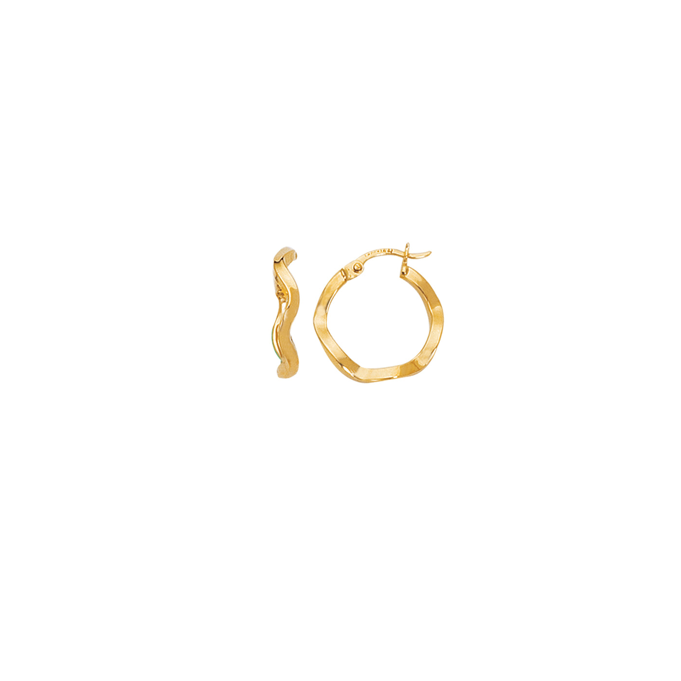 14K Gold Twist Hoop Earring