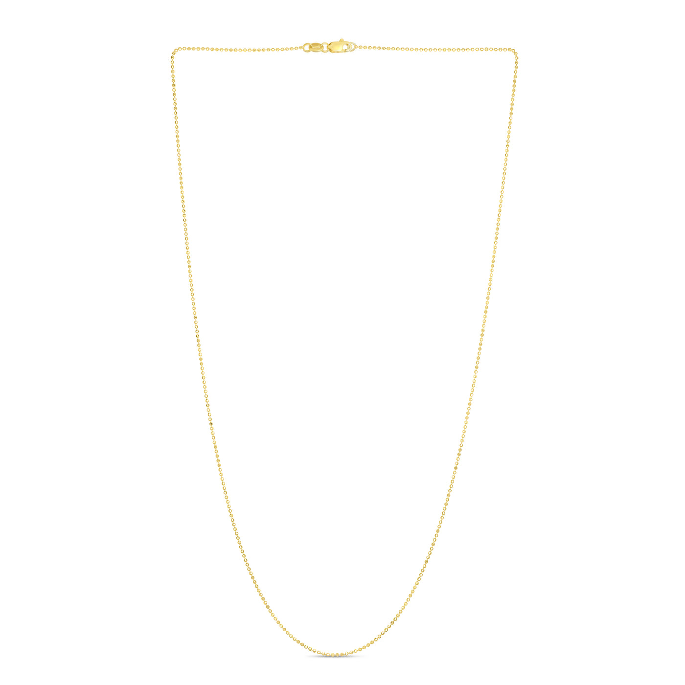 14K Gold 0.9mm Diamond Cut Bead Chain