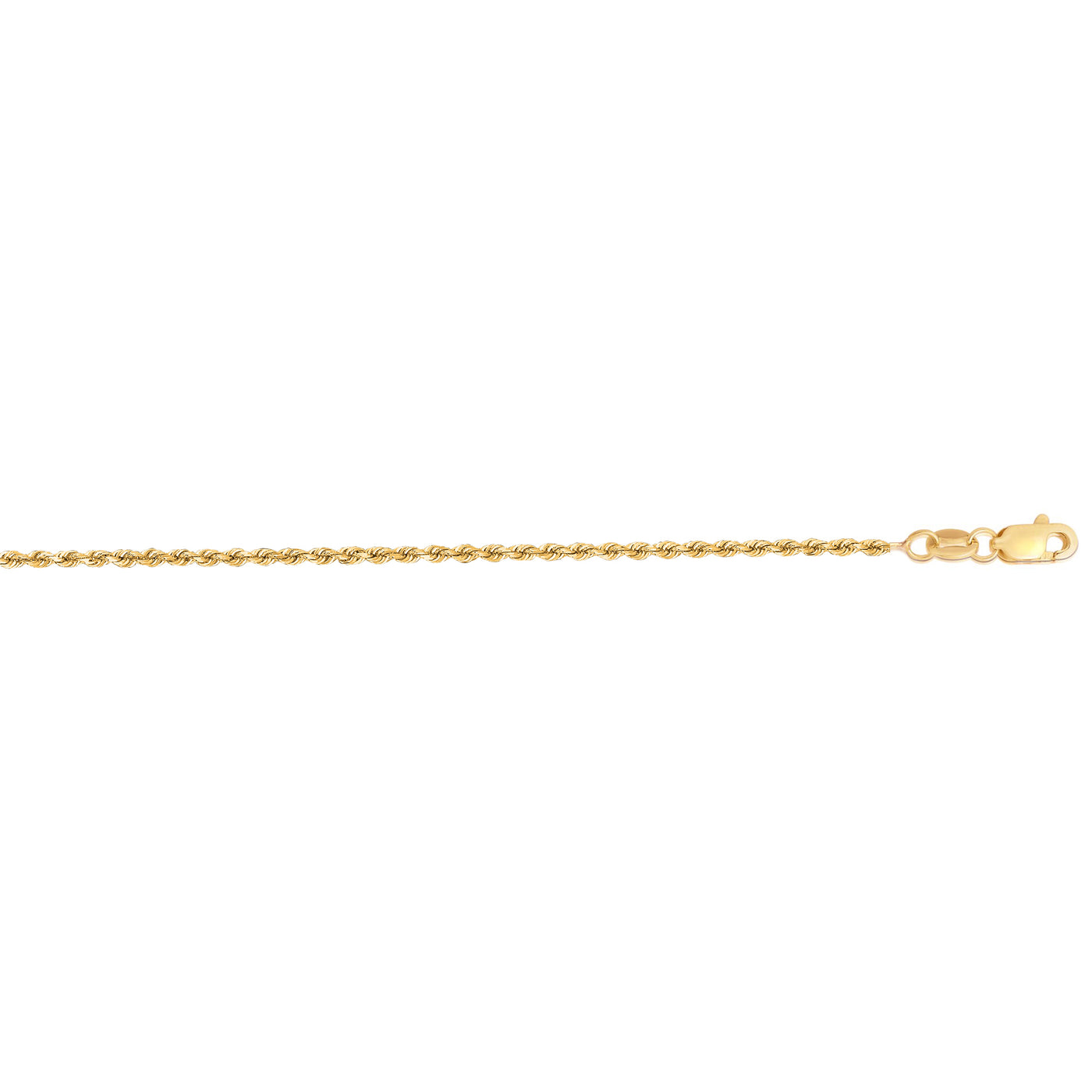 14K Gold 22"" 1.4mm Diamond Cut Royal Rope Chain