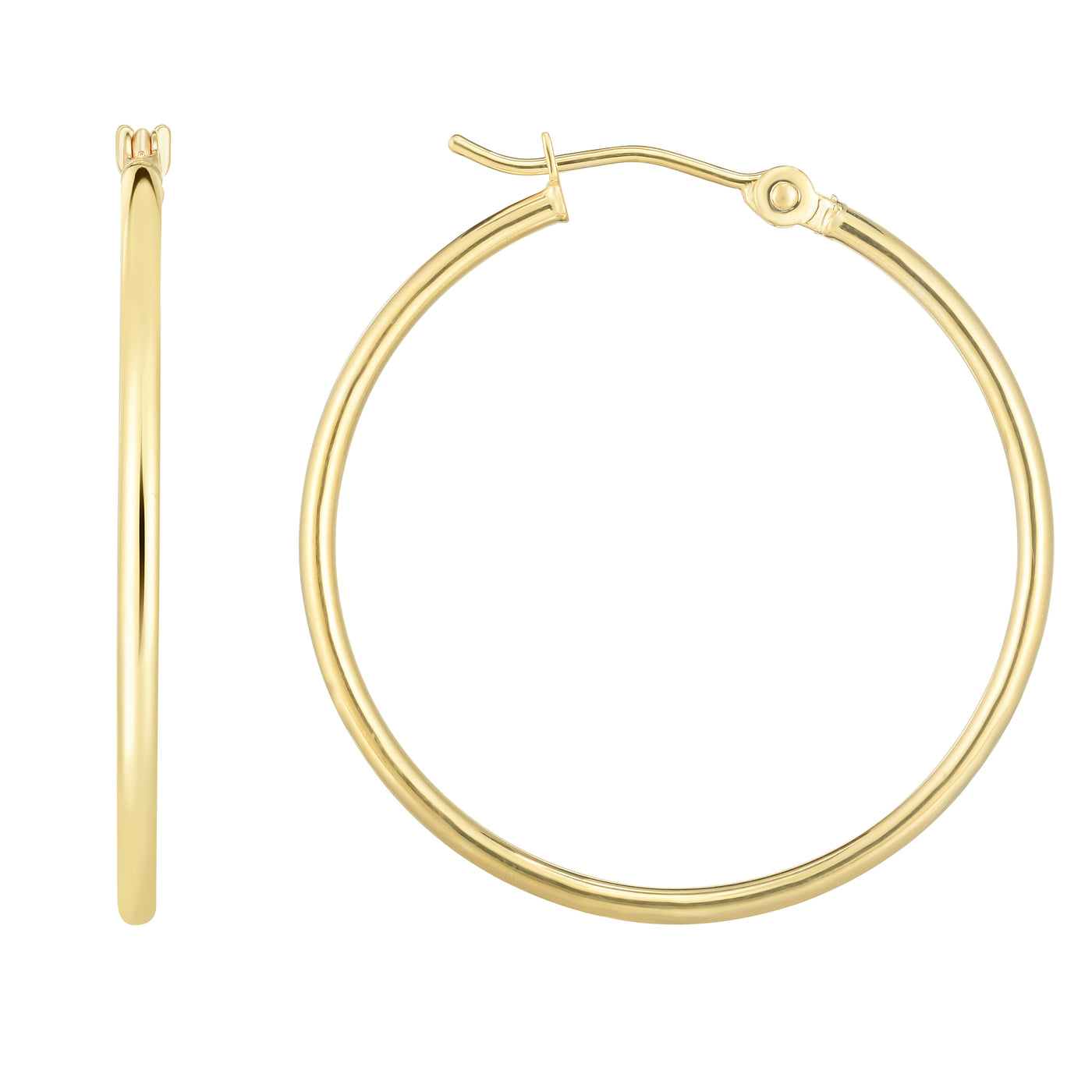 14K Gold 1.5x30mm Hoops