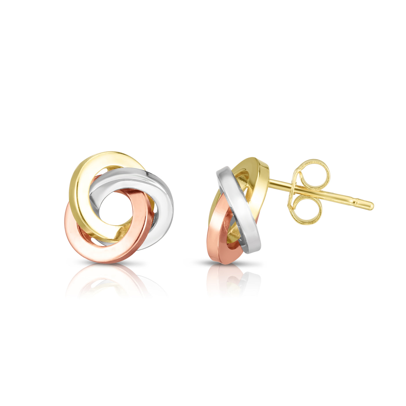 14K Gold Polished Love Knot Stud Earring