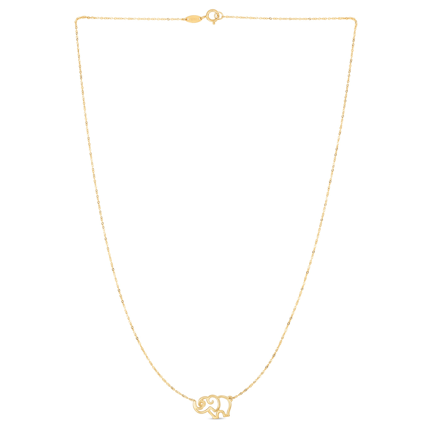 14K Gold Elephant Necklace