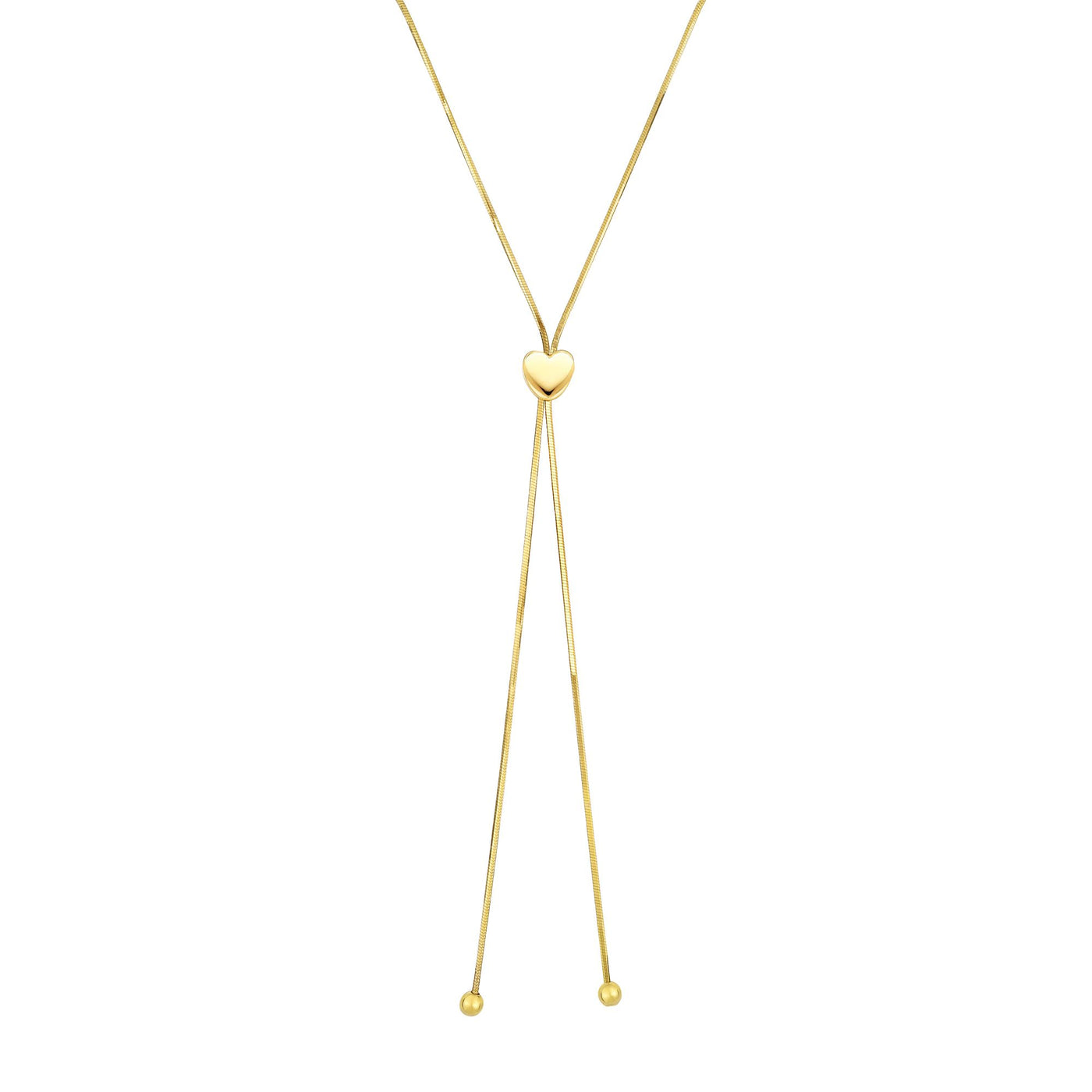 14K Gold Heart Slide Friendship Necklace