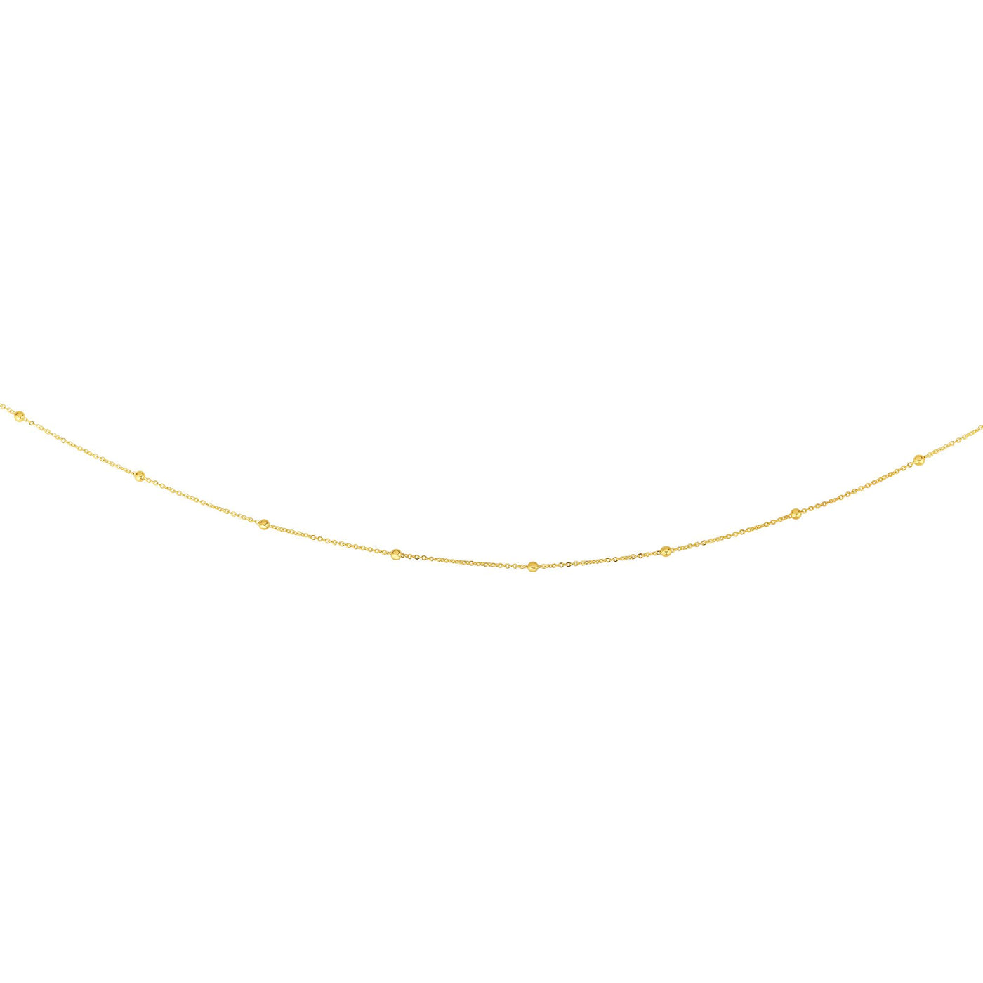 14K Gold 1.8mm Polished Bead Saturn Chain