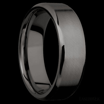 7 mm wide Beveled Tantalum Noir band.