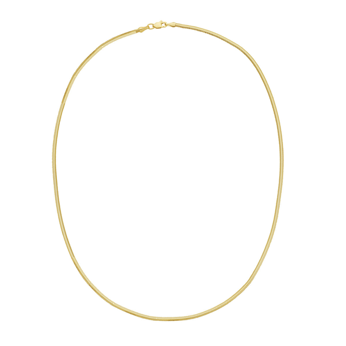 14K Gold 2mm Oval Snake Chain
