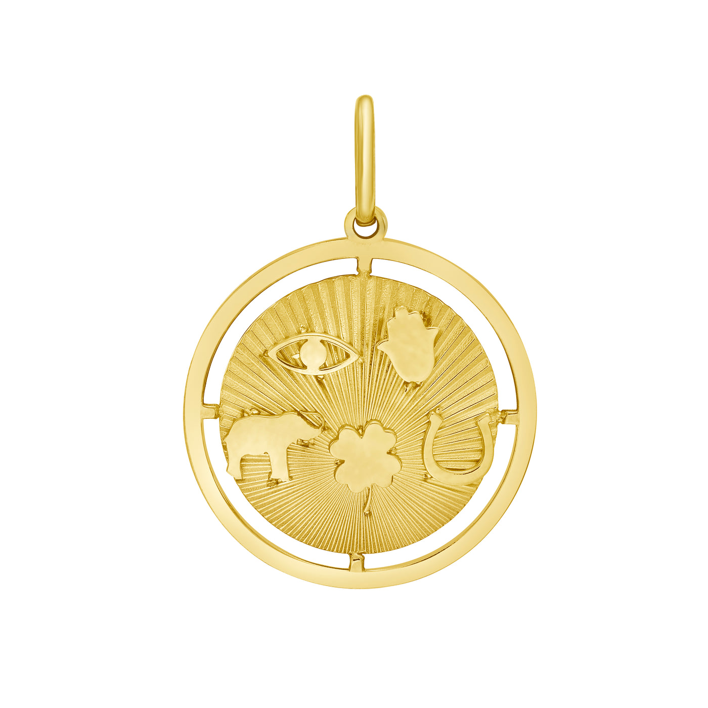 14K Lucky Symbols Disc Charm